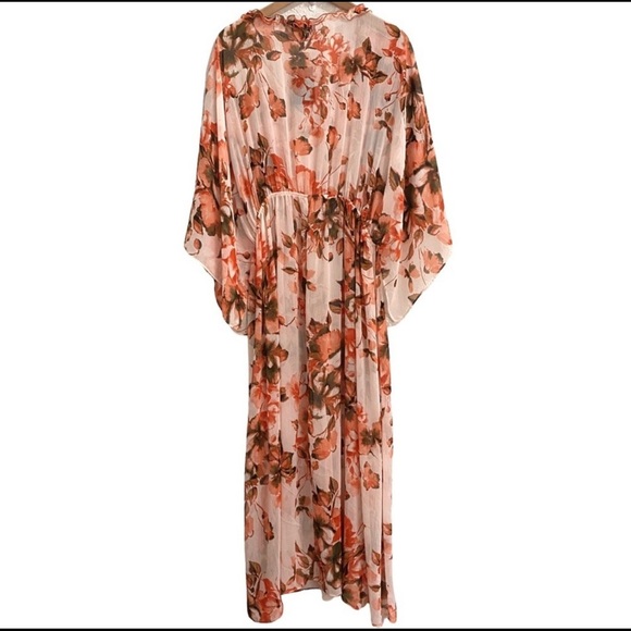 CURATIONS medium sheer floral print lined long maxi dress can be coverup as well - Picture 5 of 13